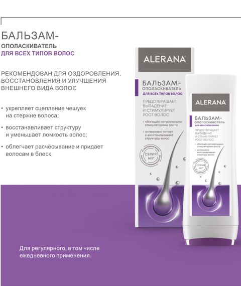 Бальзам-ополаскиватель от выпадения/для роста волос Alerana, 200мл