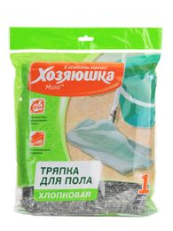 Купить Тряпка для пола "ХОЗЯЮШКА Мила" Чистый пол хлопок серая 50*60см 1шт.