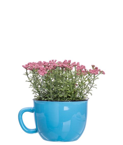 Декоративная металлическая кружка с цветком (12 см)