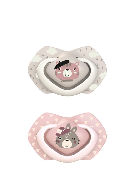 Пустышка силиконовая симметричная Canpol Babies Bonjour Paris (0-6м) 2 шт. (22/647 pin)