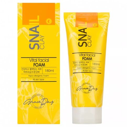 Пенка для умывания с муцином улитки Grace Day Snail Clay Vital Facial Foam,180 мл