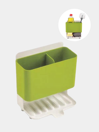 Органайзер подставка для кухни и ванной, с мыльницей для губки и мыла, со сливом xarid qilish