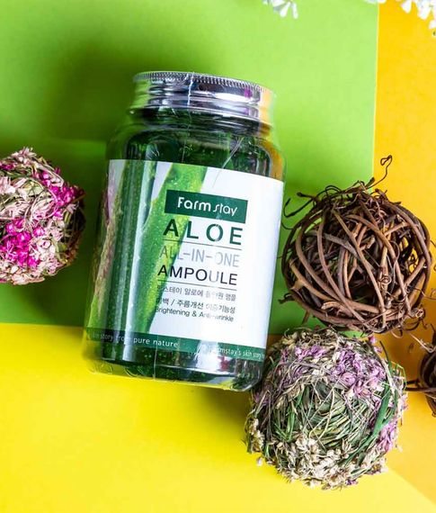 Купить Farm Stay многофункциональная ампульная сыворотка с экстрактом алоэ Aloe all-in-one ampoule 250ml