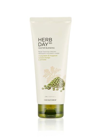 Купить Пенка для умывания The face shop Herb day 365, Mung bean & mugwort, haricot & armoise, 170 ml, Южная Корея