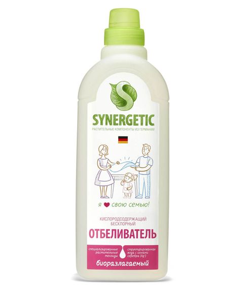 Отбеливатель для белья SYNERGETIC, с активным кислородом, без хлора, 1 л xarid qilish