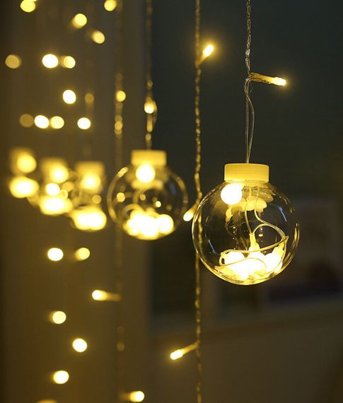 Гирлянда штора шары 12 шт