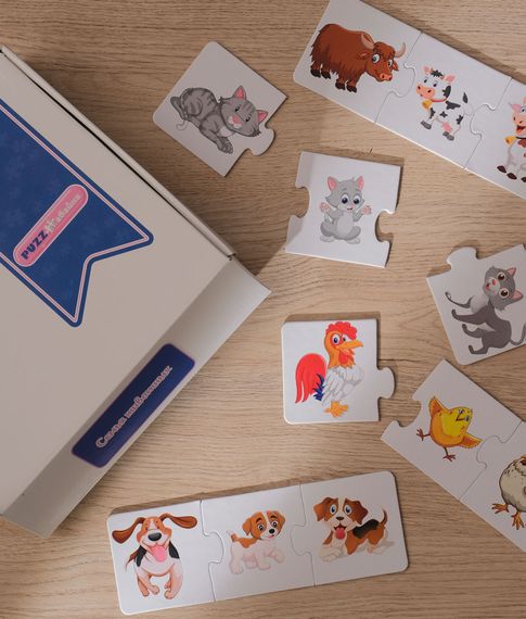 Кoмплект рaзвивaющих пaзлoв Сeмья живoтных Puzznavayka