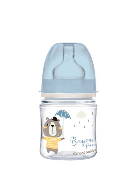 Купить Антиколиковая бутылочка с широким горлышком Canpol babies, EasyStart "BONJOUR PARIS" 120 мл (35/231blu)