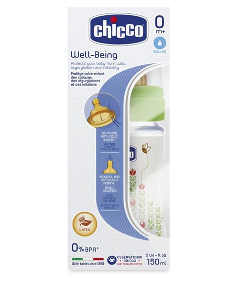 Купить Бутылочка для кормлени Well-Being 0 м+, 150 мл Chicco