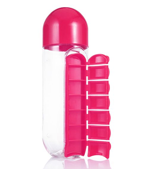 Бутылка для воды с таблетницей, 600 мл