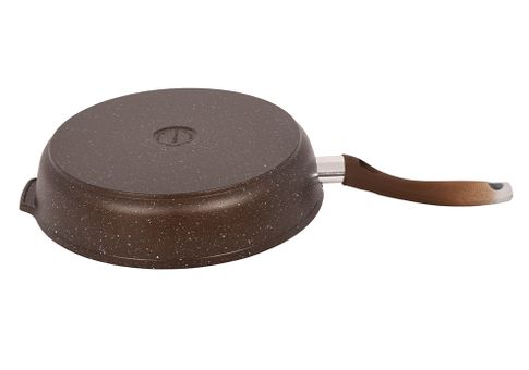 Сковорода 280/65мм с ручкой АП (кофейный мрамор)