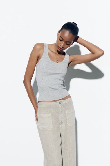 Майка из трикотажа ZARA