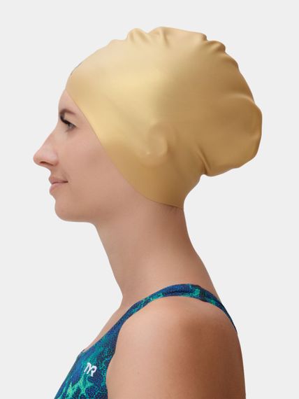 Шапочка для плавания Long Hair Wrinkle-Free Silicone Adult Swim Cap