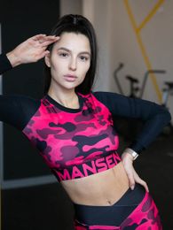 Купить Лонгслив Pink military Mansen
