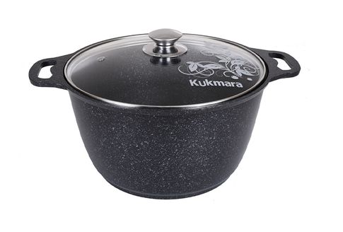 Купить Кастрюля 6л со стек.крышкой АП (темный-мрамор)