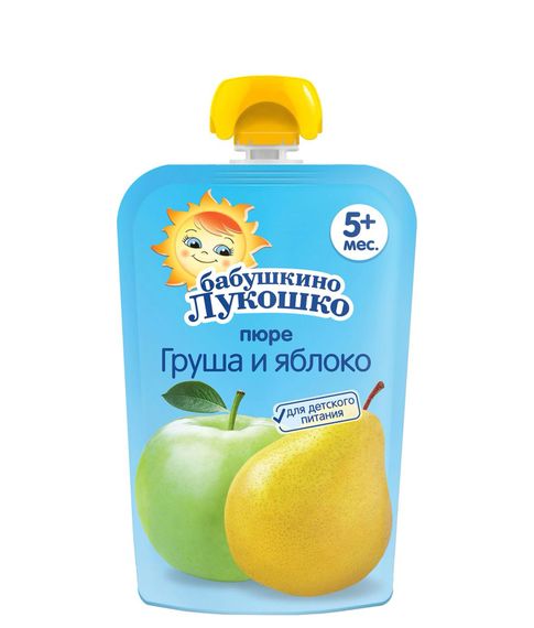 Купить Пюре яблоко-груша 5 мес+ Бабушкино Лукошко, 90 г