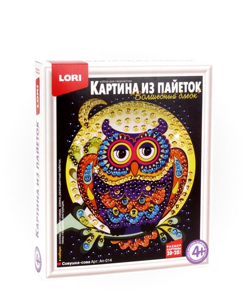 Купить Картина из пайеток Совушка-сова