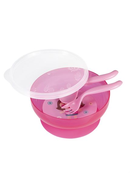 Миска со столовыми приборами и крышкой CANPOL Babies 350 мл (21/300)