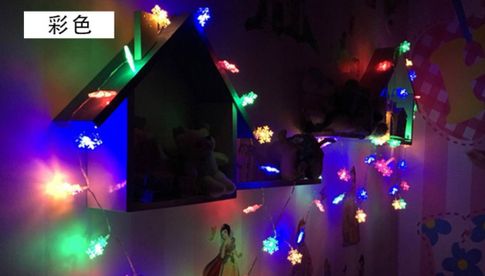 Гирлянда Снежинки, 6 метров, 40 LED, RGB свет