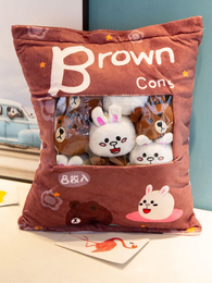 Купить Креативная мягкая подушка, с вынимаемыми мини-игрушками внутри, с прозрачным окошком