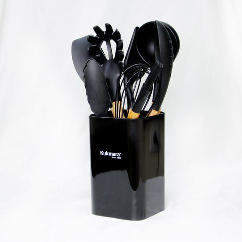 Набор кухонных инструментов из силикона 9 предметов (чёрный)   kuk-04/91201
