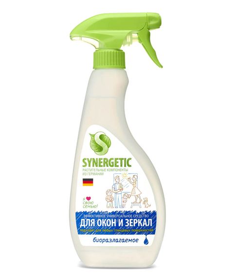 Средство для стекол и зеркал Synergetic универсальное, 0.5л
