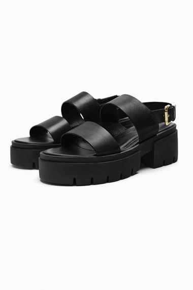 Кожаные сандалии на рифленной подошве ZARA