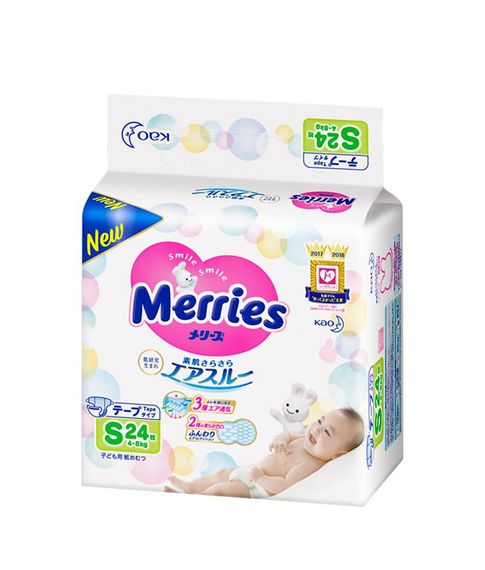 Купить Подгузники Merries S (4-8 кг), 24 шт