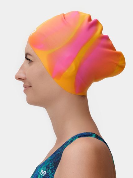 Шапочка для плавания Long Hair Wrinkle-Free Silicone Adult Swim Cap