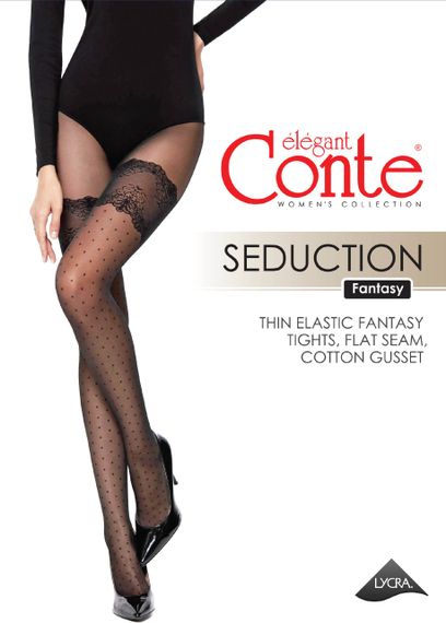 Купить CONTE SEDUCTION Колготки в точку с имитацией чулок