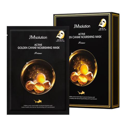 Ультратонкая тканевая маска с золотом и икрой JM SOLUTION Active Golden Caviar Nourishing Mask Prime, 10 шт