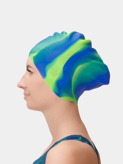 Шапочка для плавания Long Hair Wrinkle-Free Silicone Adult Swim Cap