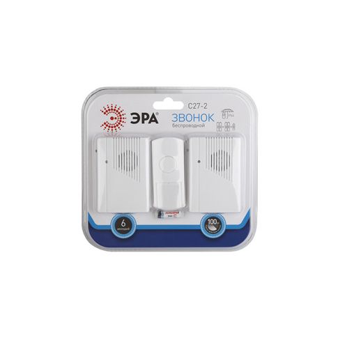 Звонок ЭРА C27-2 беспроводной, два динамика (нов.упак)