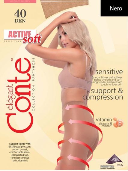 Купить Колготки женские CONTE ELEGANT ACTIVE SOFT 40 nero (черный)