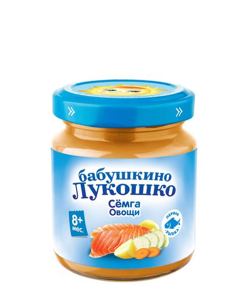 Купить Пюре семга-овощи 8 мес+ Бабушкино Лукошко, 100 г