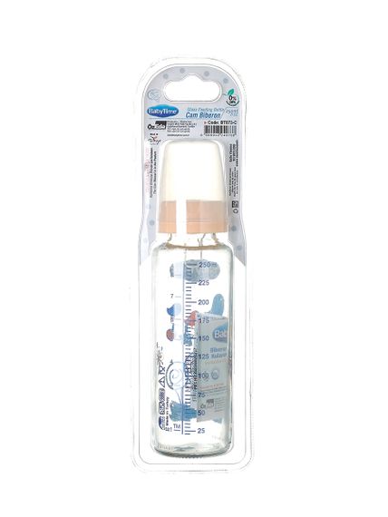 Стеклянная бутылочка для кормления 250 ml BabyTime