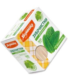 Купить Зубочистки "ХОЗЯЮШКА Мила" МЕНТОЛ инд. упаковка, бокс 300 шт.