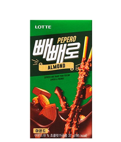 Купить Соломка в шоколадной глазури с миндалём Pepero Almond Lotte, 37 г