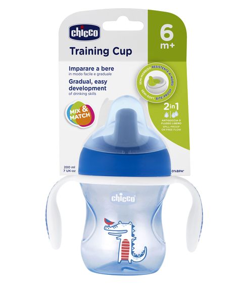 Поильник Chicco Training Azzurra 200 мл 6м+ xarid qilish
