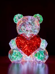 Купить Ночник голографический "Мишка с сердцем", в подарочной упаковке с ленточкой