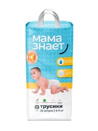 Купить Трусики "Мама знает" M (6-11 кг), 52 шт
