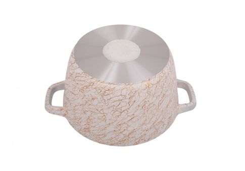 Кастрюля 2,5л со стеклянной крышкой, АП линия "Грация"(белый/золото)