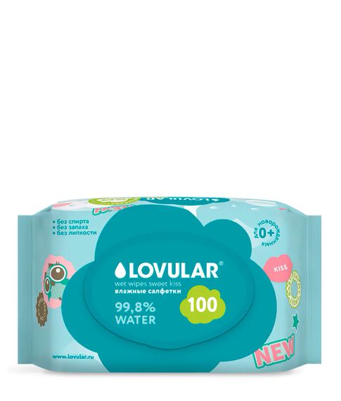 Купить Влажные салфетки Lovular Sweet Kiss, 100 шт