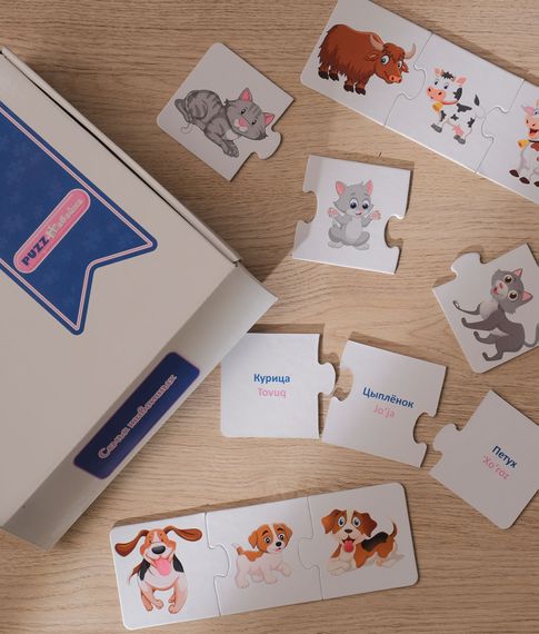 Купить Кoмплект рaзвивaющих пaзлoв Сeмья живoтных Puzznavayka