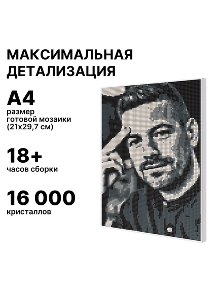 Алмазная мозайка Qbrix по любой фотографии A4, из кристаллов