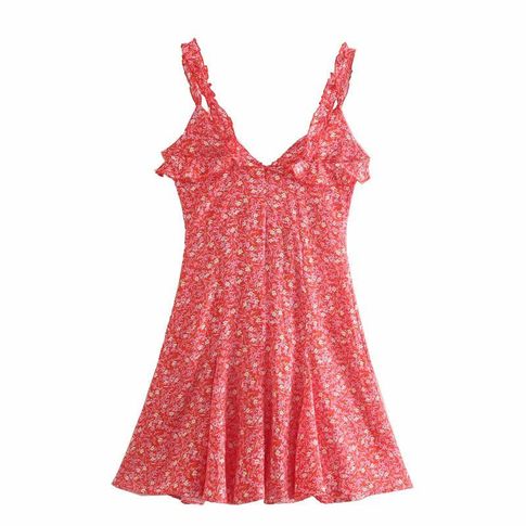 Платье мини на бретелях