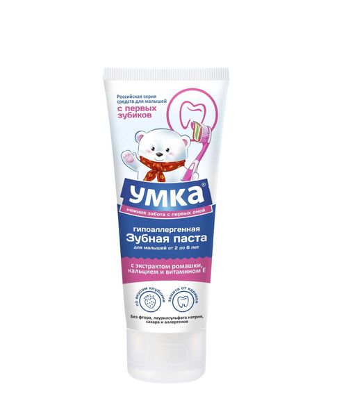 Купить Трехцветная зубная паста от 2 до 6 лет Умка, 100 г