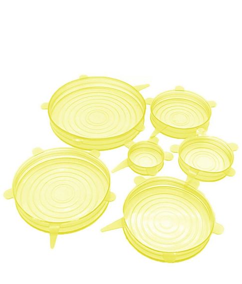 Набор универсальных эластичных силиконовых крышек для посуды и хранения продуктов, 6 шт