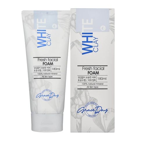 Пенка для умывания для жирной и проблемной кожи лица с белой глиной Grace Day White Clay Fresh Facial Foam, 180 ml