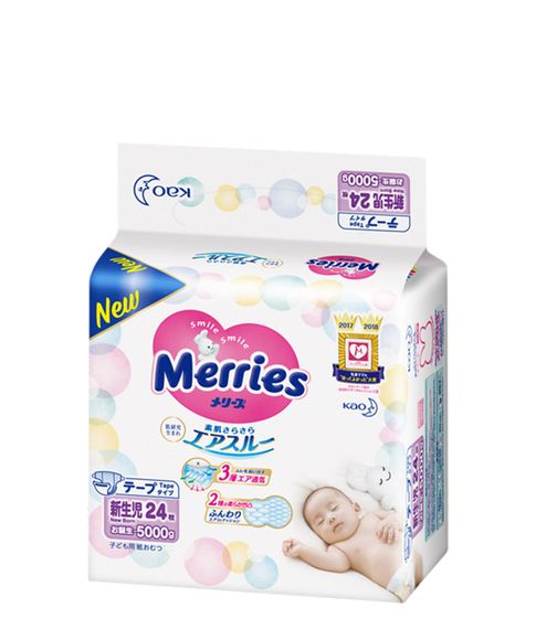 Купить Подгузники для новорожденных NB (0-5 кг) Merries, 24 шт